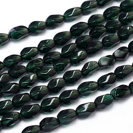 Tordre culture piézoélectriques verts perles de quartz brins G-I144-9x13-06S-AA-1