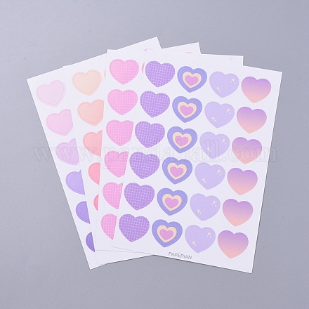 Pegatinas de etiquetas decorativas con patrón de corazón DIY-L037-K01-1
