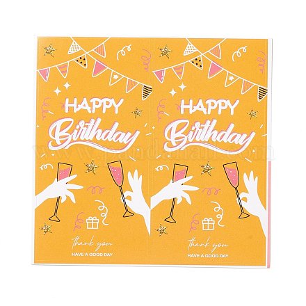 Adesivi di carta a tema buon compleanno rettangolo DIY-B041-23A-1