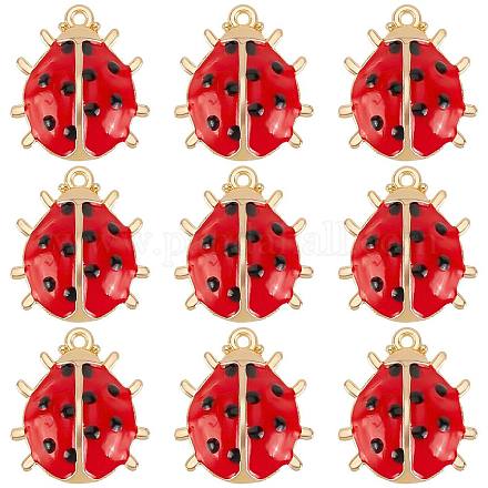 SUNNYCLUE 1 Box 30Pcs Ladybugs Charms Ladybug Enamel Charms Bulk Insect Charm Luck Lady Bug Beetles Insects Animal Charms for Jewelry Making Charm Women Adult DIY Necklace Earrings Bracelet Crafts ENAM-SC0003-03-1