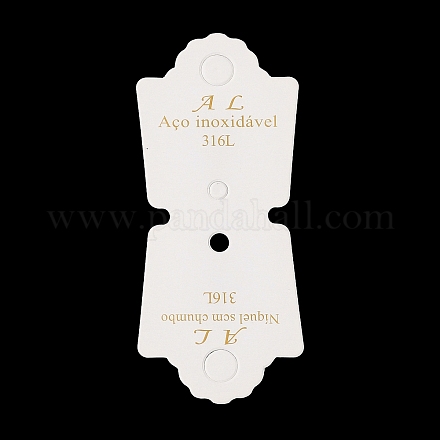 Piega sopra le carte da esposizione di gioielli in carta di cartone con parole stampate in oro per riporre collane e braccialetti CDIS-M005-24-1