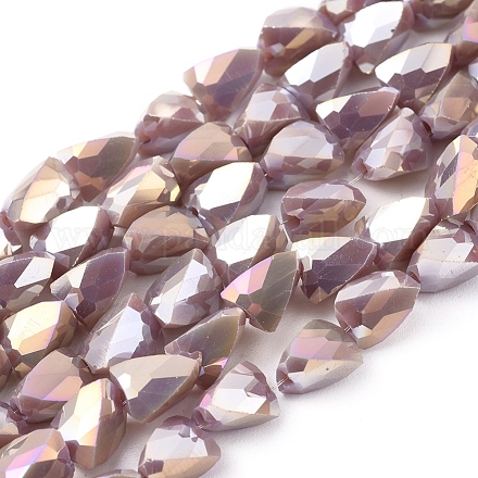 Chapelets de perles en verre opaque de couleur unie EGLA-G035-B-FR07-1