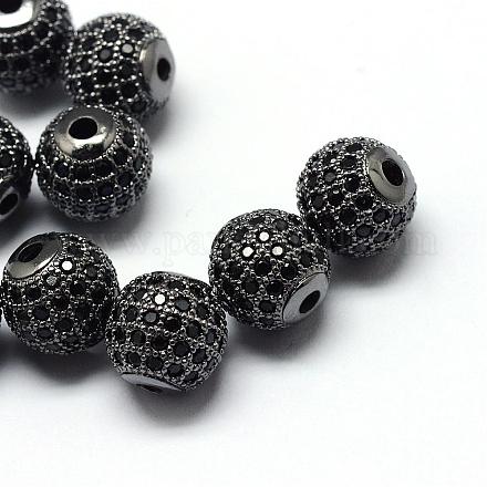 Perles de zircone cubique de placage de rack en laiton ZIRC-S001-10mm-B04-1