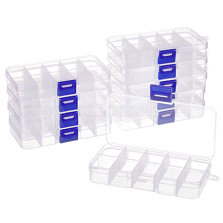 NBEADS 10 Pcs 10 Grids Plastic Organizer Box CON-WH0086-053A-1