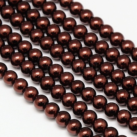 Eco-Friendly Dyed Glass Pearl Round Bead Strands X-HY-A002-10mm-RB039-1