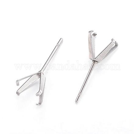 304 Stainless Steel Stud Earring Settings STAS-E113-21P-1