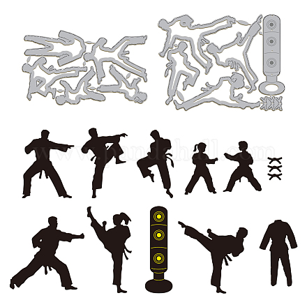 Taekwondo Carbon Steel Cutting Dies Stencils DIY-WH0309-1550-1