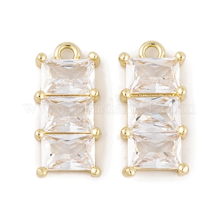 Латунные микропаве прозрачные подвески с фианитом KK-L212-08G-1