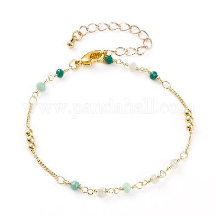 Faceted Glass Beaded Bracelets BJEW-JB05853-04-1