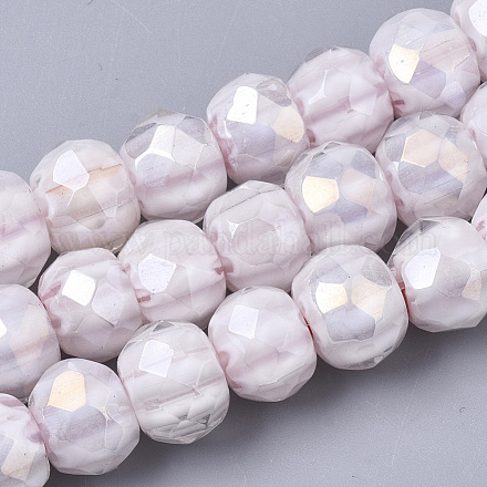 Chapelets de perles vernissées de millefiori manuelles LAMP-R143-02D-1