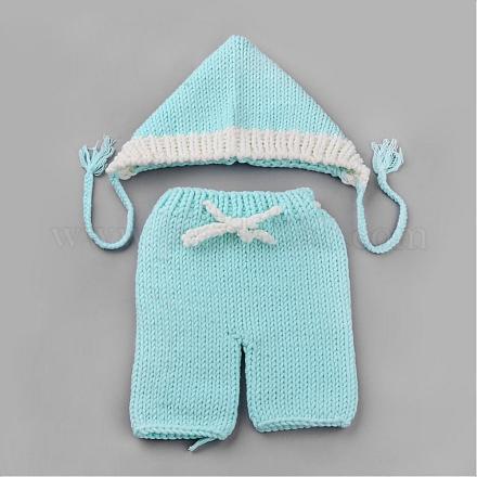 Costume de bonnet de bébé en crochet AJEW-R030-41-1