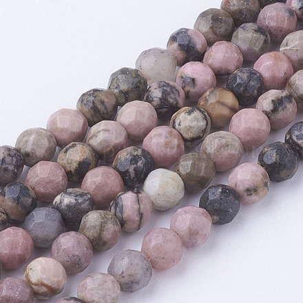 Chapelets de perles en rhodonite naturelle G-G735-80-4mm-1