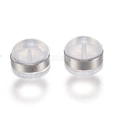 Anneaux en laiton poussoirs d'oreilles en silicone SIL-N003-03S-1
