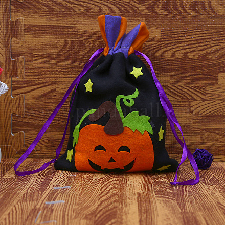 Halloween Drawstring Süßigkeiten Taschen AJEW-E030-O04-1