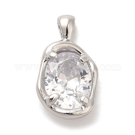 Подвески из платиновой латуни с микропаве из кубических цирконий KK-U031-02P-01-1