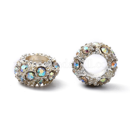 Crystal AB Rhinestone European Alloy Beads Fit Charm Bracelets To Make Jewelry X-CPDL-H999-18-1