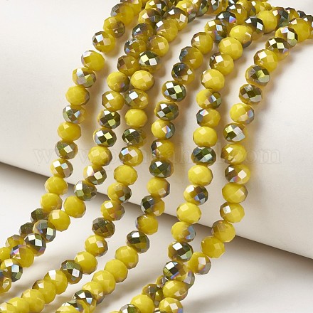 Electroplate Opaque Glass Beads Strands EGLA-A034-P4mm-S07-1