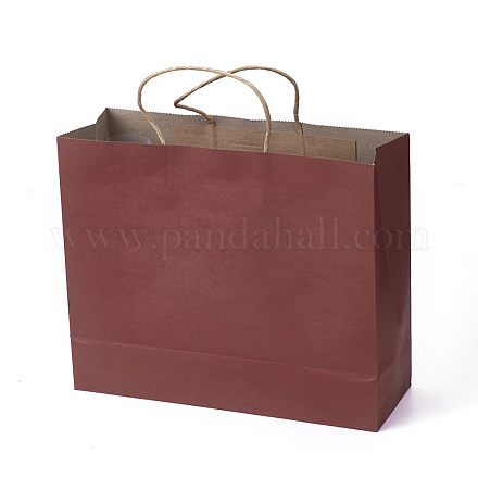純色の紙袋  ギフトバッグ  ショッピングバッグ  ハンドル付き  長方形  レッド  26x31.5x11cm CARB-L003-03B-1