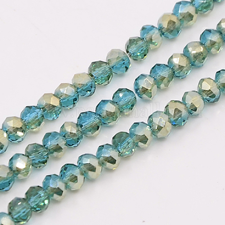 Electroplate Glass Faceted Rondelle Beads Strands EGLA-D020-3x2mm-42-1