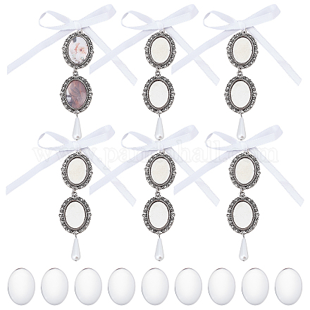 Superfindings 6pcs décoration pendentif perle imitation acrylique AJEW-FH0002-56-1
