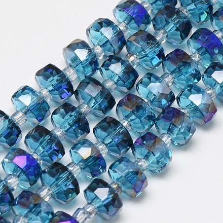 Electroplate Glass Beads Strands EGLA-Q083-10mm-A02-1