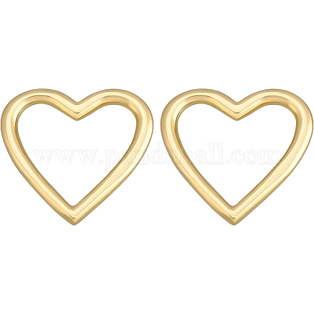 BENECREAT 10Pcs 18K Gold Plated Heart Brass Linking Rings Love Heart Connector for Earring Necklace Jewelry Making KK-BC0004-80-1