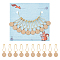 10Pcs 10 Style Number Alloy Enamel Pendant Stitch Markers, Crochet Leverback Hoop Charms, with Iron Brooch Findings, Flat Round, Golden, 3.6cm, 1pc/style