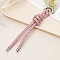 Rhinestone Keychain, Knot Strap Bag Hanging Accessories, Pearl Pink, 170mm