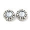 Hollow Brass Beads, with ABS Plastic Pearl and Resin, Flower, Platinum, 11x7mm, Hole: 1.2mm