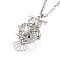 Brass Pendant Necklaces, with Iron Rolo Chains, Owl, 31.81 inch(80.8cm), Pendant: 50.5x30x21mm