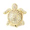 Brass Micro Pave Clear Cubic Zirconia Beads, Tortoise, Lead Free & Cadmium Free, Rack Plating, Long-Lasting Plated, Real 18K Gold Plated, 18.5x17x4.5mm, Hole: 1.1mm