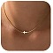 Sideways Cross Brass Pendant Necklaces for Women, Golden, 15.75 inch(40cm)