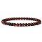 4mm Round Natural Mahogany Obsidian Beads Bracelet for Men, European and American Retro Simple Versatile Stretch Bracelets, 7-1/2 inch(19cm)