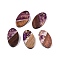 Transparent Resin and Walnut Wood Pendants, Oval Charms with Gold Foil, Dark Violet, 22x12.5x3.5mm, Hole: 2mm
