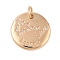 Brass with Clear Cubic Zirconia Pendants, with Jump Rings, Flat Round, Scorpio, 15.5x2mm, Hole: 3.5mm
