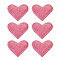 Glitter PU Lerther Bookmark, Heart, Pearl Pink, 55x60.5x3mm
