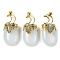 Synthetic Opalite Lazuli Pendants, Moon Charms, with Rack Plating Golden Plated Brass Findings, Lead Free & Cadmium Free, 43.5~45x20~22x14.5~15.5mm, Hole: 6.5x5mm