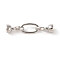 Brass Fold Over Clasps, Oval, Platinum, 40mm, Hole: 5.5mm