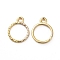Zinc Alloy Open Back Bezel Pendants, For DIY UV Resin, Epoxy Resin, Pressed Flower Jewelry, Round Ring, Golden, 13x11x1.5mm, Hole: 1.6mm