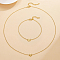 Star 925 Sterling Silver Pendant Necklace & Link Bracelet, Jewelry Set, Golden