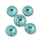 Synthetic Turquoise Donut/Pi Disc Charms, 12~13x3~4mm, Hole: 3mm