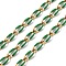Ion Plating(IP) 304 Stainless Steel Enamel Twisted Oval Link Chains, with Spool, Soldered, Real 18K Gold Plated, Oval, Green, 9x4x1mm, about 16.40 Feet(5m)/Roll