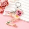 Resin & Acrylic & Faux Suede Tassel Keychain, with Alloy Clasp and Iron Rings, Letter Z, 10cm