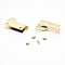 Zinc Alloy Bag Lock Catch Clasps, with Screws, Rectangle, Light Gold, 3.3x1.95x0.65cm