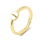 Brass Adjustable Finger Ring Setting, Loop Ring Base, Long-Lasting Plated, Cadmium Free & Lead Free, Golden, 2mm, Hole: 2mm, US Size 6 3/4(17.1mm)
