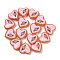 Handmade Heart Lampwork Beads Strands, Flower, Pink, 24~25x24~25x11mm, Hole: 1.4mm, about 15pcs/strand, 14.2''(36cm)
