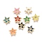 Brass Enamel Beads, Star, Real 18K Gold Plated, Mixed Color, 10.2x10.4x2.7mm, Hole: 2.6mm