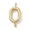 304 Stainless Steel Letter Connector Charms, Real 14K Gold Plated, Letter O, 12x6x2mm, Hole: 1.2mm