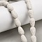 Natural Lava Rock Beads Strands, Dyed, Teardrop, White, 16~16.5x10mm, Hole: 1mm, about 25pcs/strand, 16.14''(41cm)