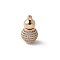 Brass Silver Micro Pave Clear Cubic Zirconia Screw Clasps, Real 18K Gold Plated, 16x9.5mm, Hole: 0.8 and 1.2mm